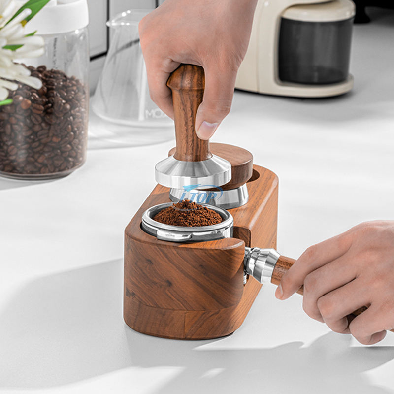 Kaffee-Stampferset mit Holzgriff, Kaffeehammer-Stampfset und Werkzeug mit Kaffeerührer zur Verteilung