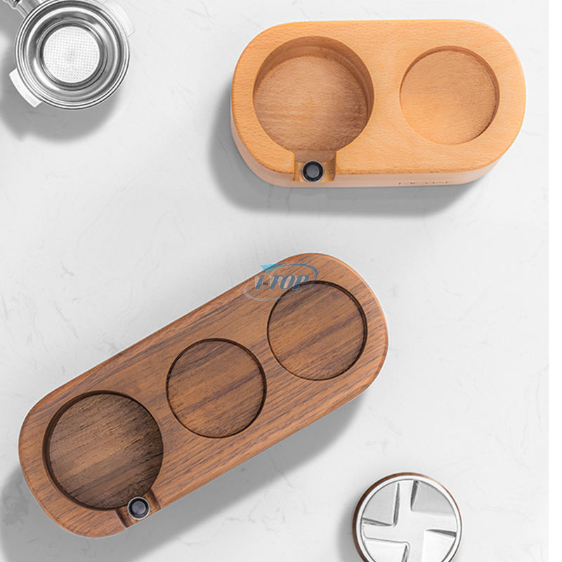Kaffeefilter-Manipulationshalter 58 mm Espresso-Tampermattenständer aus Holz Tamping-Station Espresso-Tamperhalter mit rutschfesten Füßen
