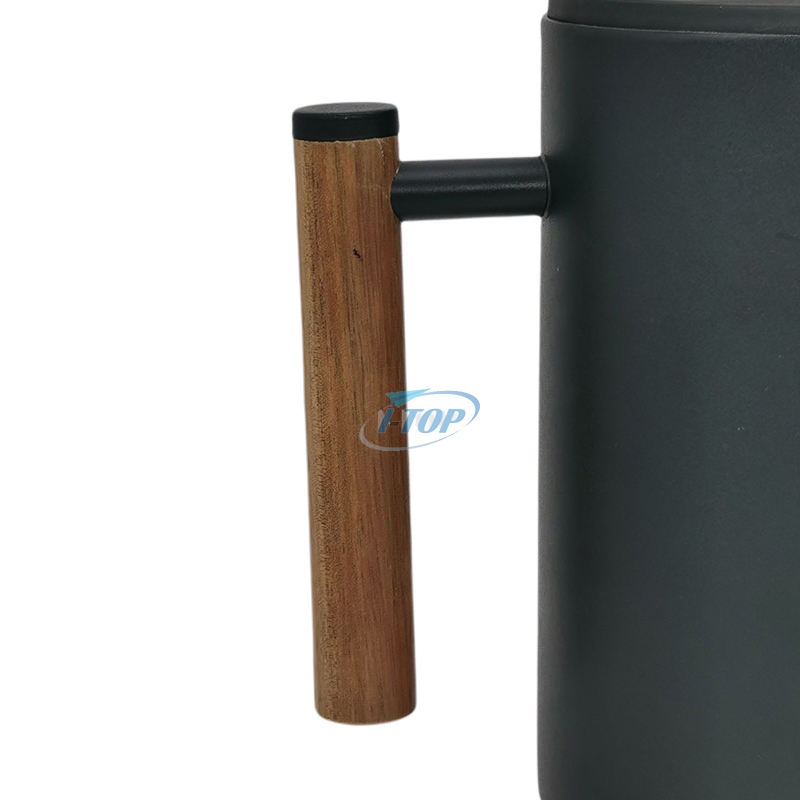 Schwarze Kaffeepresse aus Edelstahl, hitzebeständig, 350/800/1000 ml, doppelwandige französische Presse