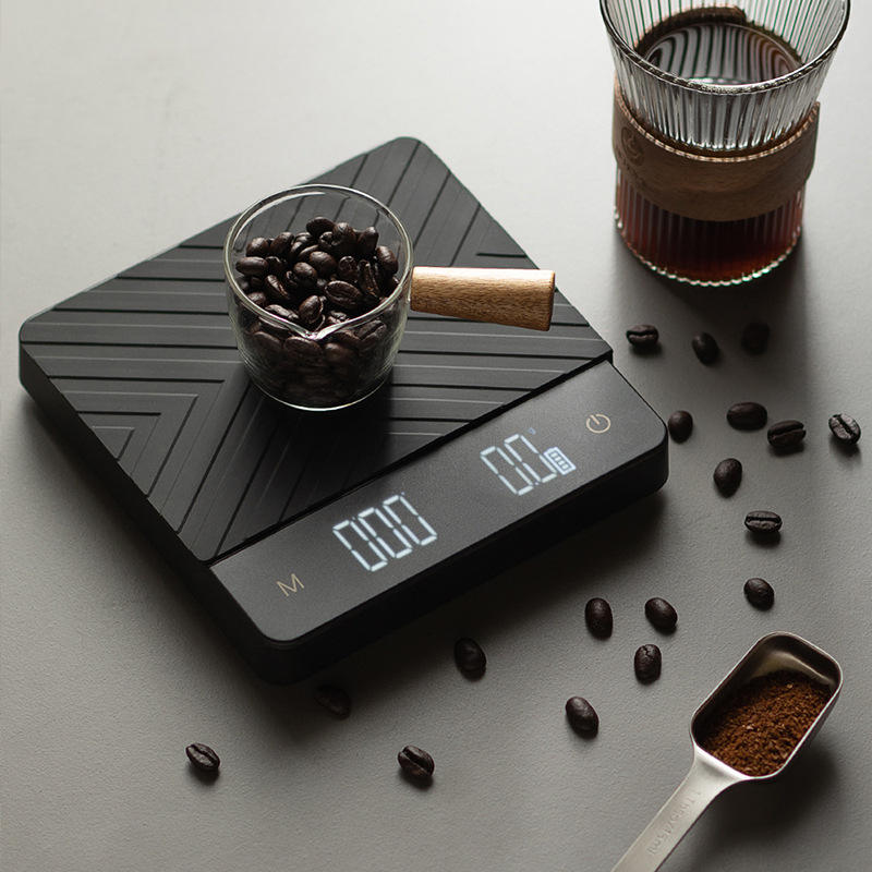 Tropfkaffeewaage mit Timer, tragbare elektronische digitale Kaffeegewicht-Haushalts-Tropfwaage, Timer, LCD-Elektronikwaage