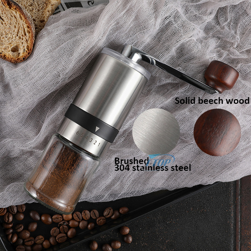 Muster verfügbares Geschenkset für Outdoor-Reisen, Tropfkaffee, Kaffeeset mit manuellem Kaffeemühlenfilter, Wasserkocher, Kanne und Löffel