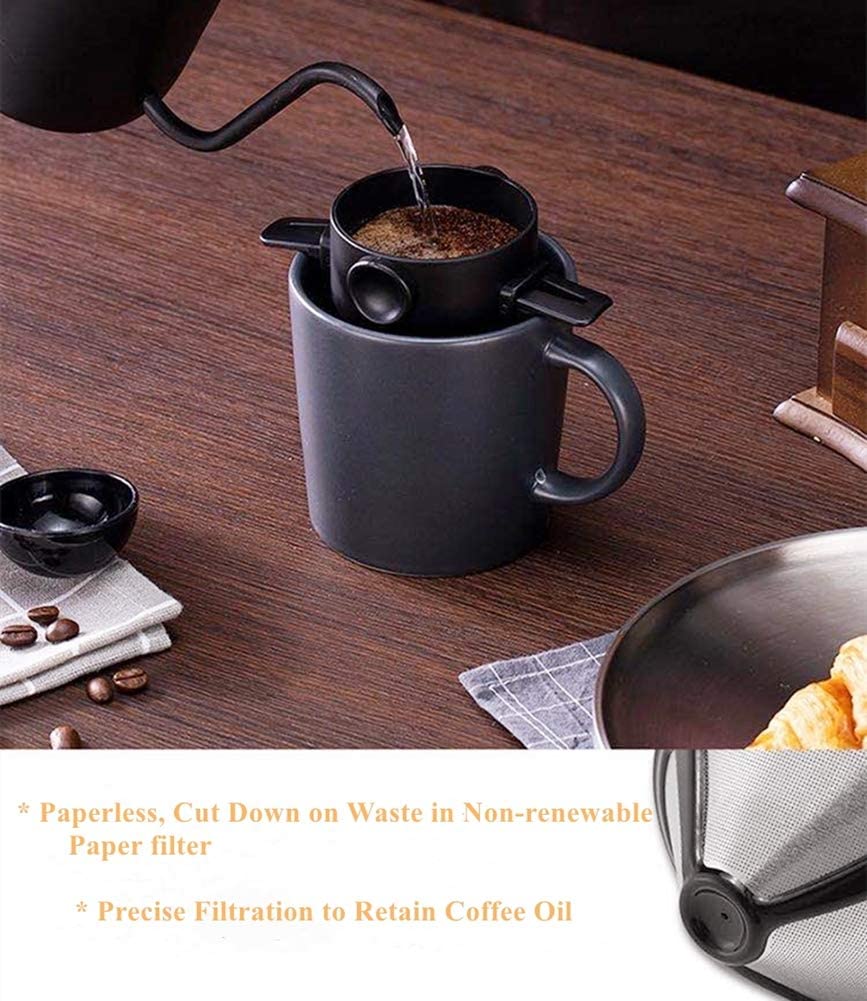 Innovativer Kaffeefilter aus Edelstahl 304 zum Übergießen von Kaffee