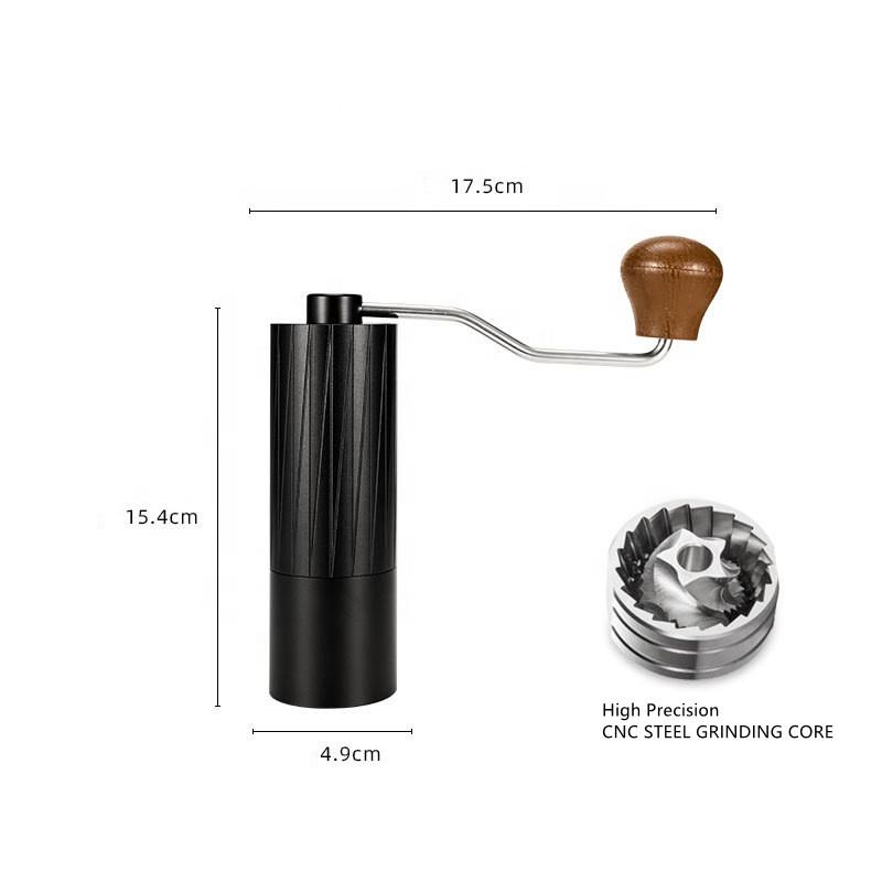 Manuelle Kaffeemühle mit Mahlwerk, Kapazität: 0,9 Unzen, konische Mahlmühle aus Edelstahl, feiner bis gröber, einstellbare Einstellung