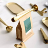 Bunter Messlöffel, lebensmittelechter Metall-Kaffeelöffel, Gold-Edelstahl-Kaffee-Messlöffel, Schaufel mit Verschlussclip