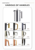 French Press Belly, klassischer Stil, Edelstahl, 960 ml, isolierte doppelwandige Kaffeemaschine, French Press mit individuellem Logo, Holz