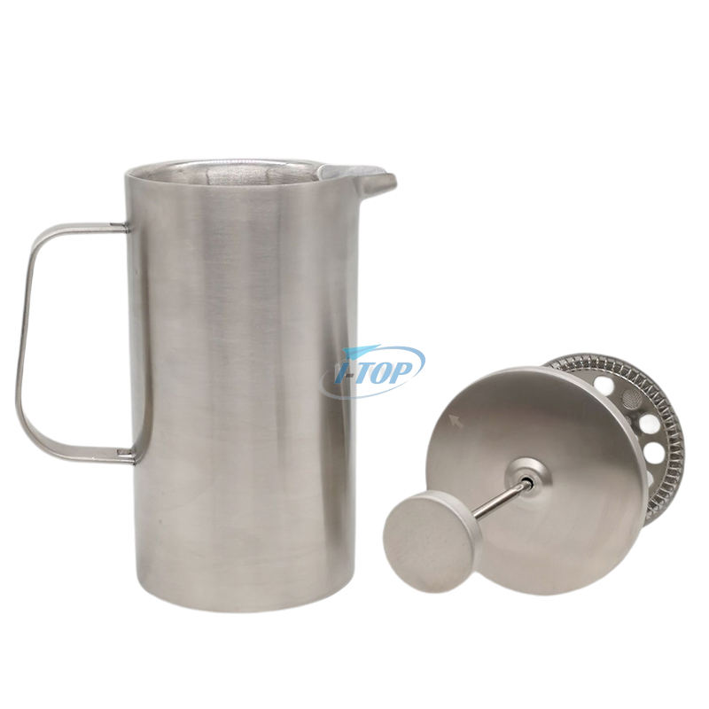 Edelstahl-Kaffeemaschine für französische Presse, doppelwandige Isolierung, Kaffeepresse und Teebereiter, leicht zu reinigende französische Presse