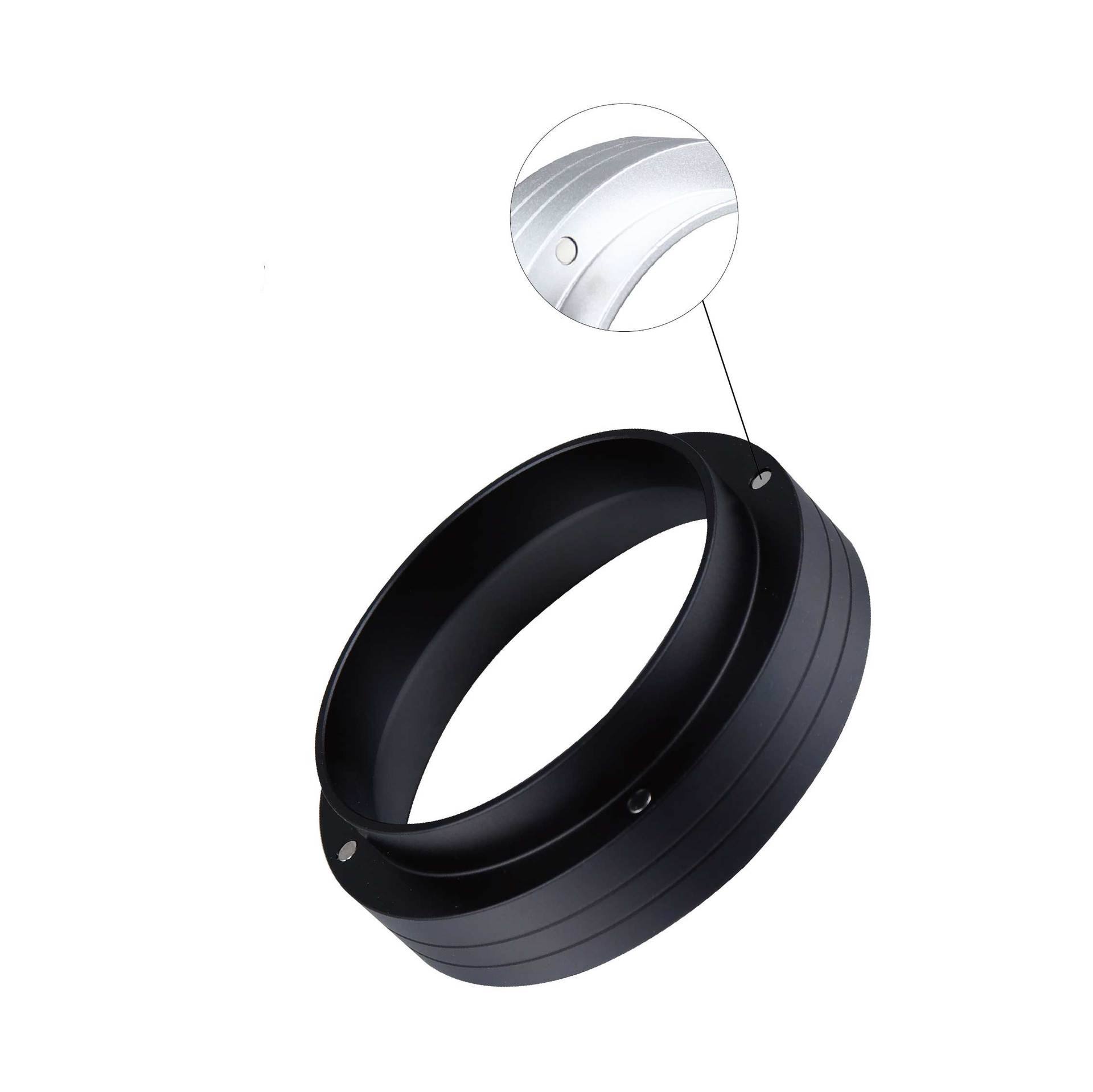 Dosierringe, Aluminium-Kaffeepulver, Dosierringe, Trichter mit magnetischem Ersatz-Kaffeemaschine-Zubehör, Schwarz (58 mm)