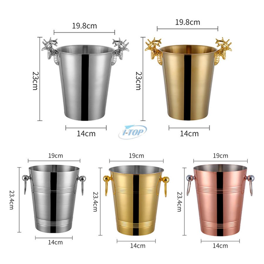 individueller Logodruck 1,3 Liter tragbarer doppelwandiger Eiskübel aus Edelstahl für Partys