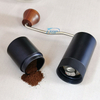 Metallisch blaue Kaffeemühle, verstellbarer Grat, Edelstahl, tragbar, manuelle Hand-Mini-Kaffeebohnenmühle, Holzgriff