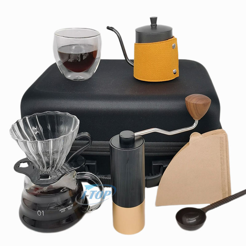 Heißer Verkauf Gießen Über Set V60 Kaffee Kit Mini Edelstahl Tragbare Hand Kaffeebohne Manuelle Kaffeemühle Großhandel