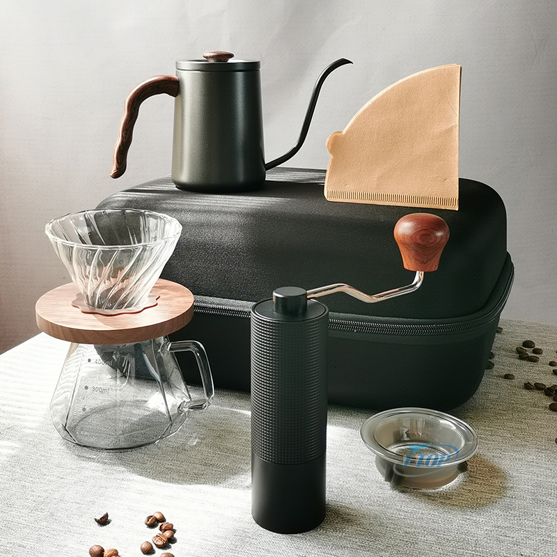 V60 Kaffee-Set, Kaffeemühle, Tropfer, Filter, Wasserkocher, Reisetasche, Geschenkset, Barista-Werkzeuge, Espresso-Kaffee-Geschenkset