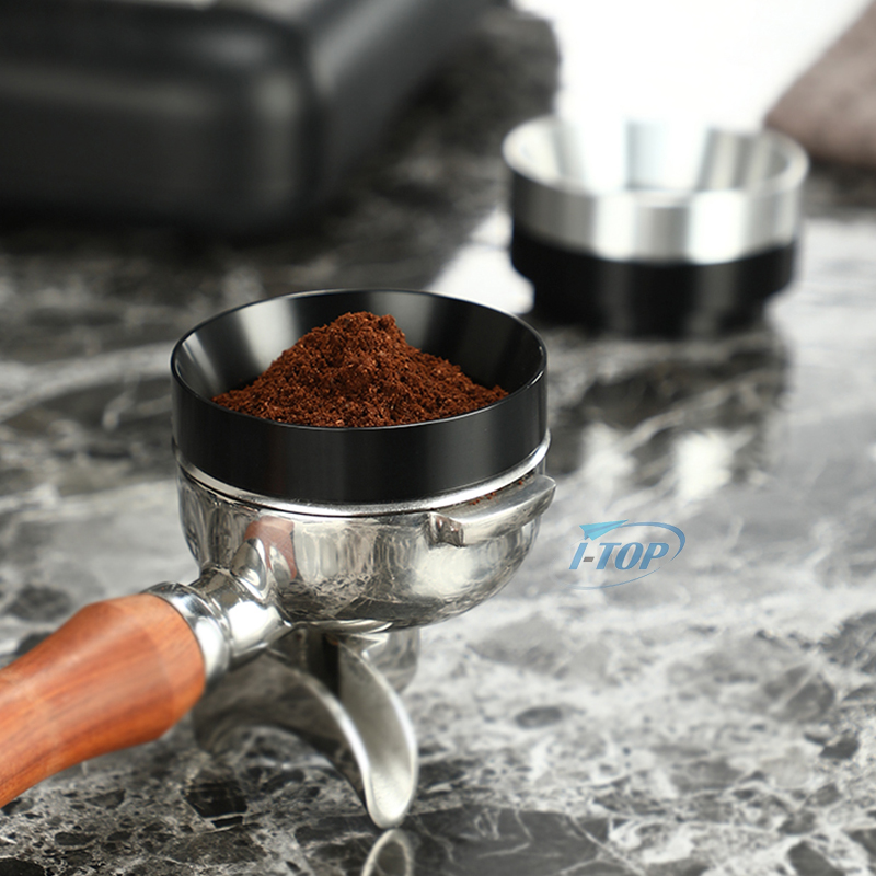51 mm/53 mm/58 mm Espresso-Dosiertrichter, Edelstahl-Kaffeedosierring, kompatibel mit 51 mm/54 mm/58 mm Siebträger