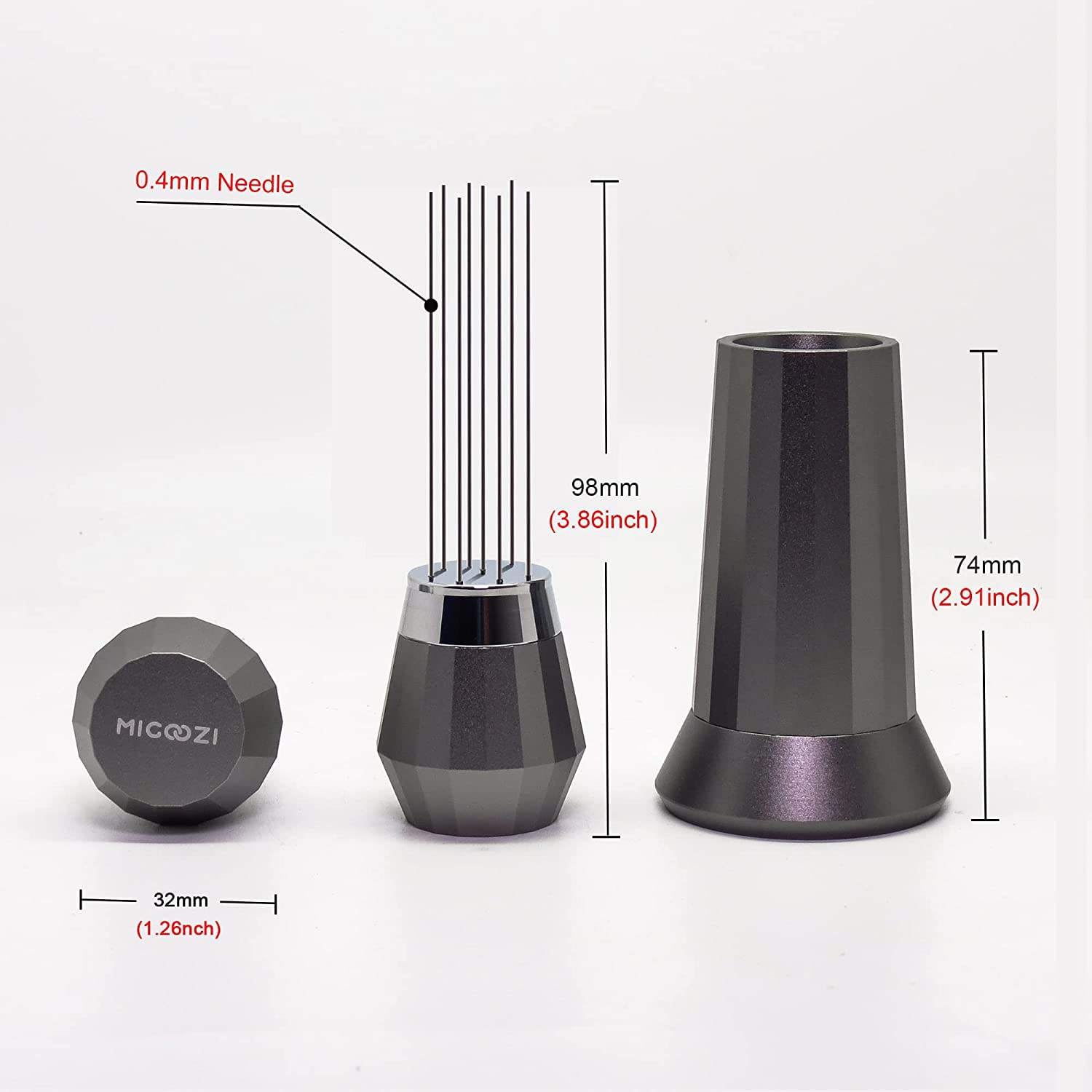 WDT Tool Espresso-Kaffeerührer, professionelles Barista-Nadelverteilungswerkzeug mit 0,4 mm Nadel und Ständer