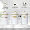 Lieferant, Küche, Speisekammer, Organisation, Kaffee, Zucker, Behälter, weiße Farbe, luftdichtes Edelstahl-Kanister-Set zur Aufbewahrung von Lebensmitteln