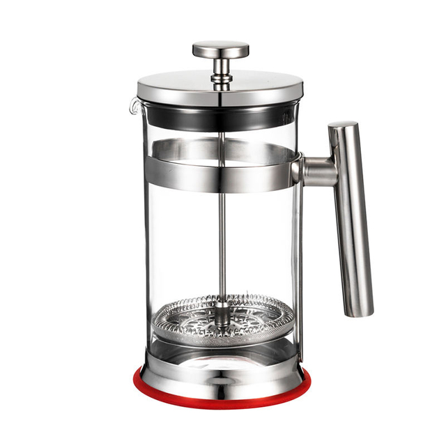 Hochwertige French Press aus Borosilikatglas und Edelstahl