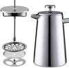French-Press-Kaffeemaschine aus Edelstahl, doppelwandige Metallisolierung, Kaffeepresse und Teebereiter, leicht zu reinigen und leicht zu drücken