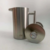 French Press, klassischer Stil, Edelstahl, isoliert, doppelwandig, 900 ml, French Press mit individuellem Logo-Thermometer