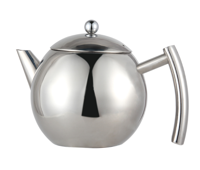 Edelstahl-Teekanne mit Teesieb, 900–1500 ml, Teewärmer mit Teekannen-Ei für losen Tee