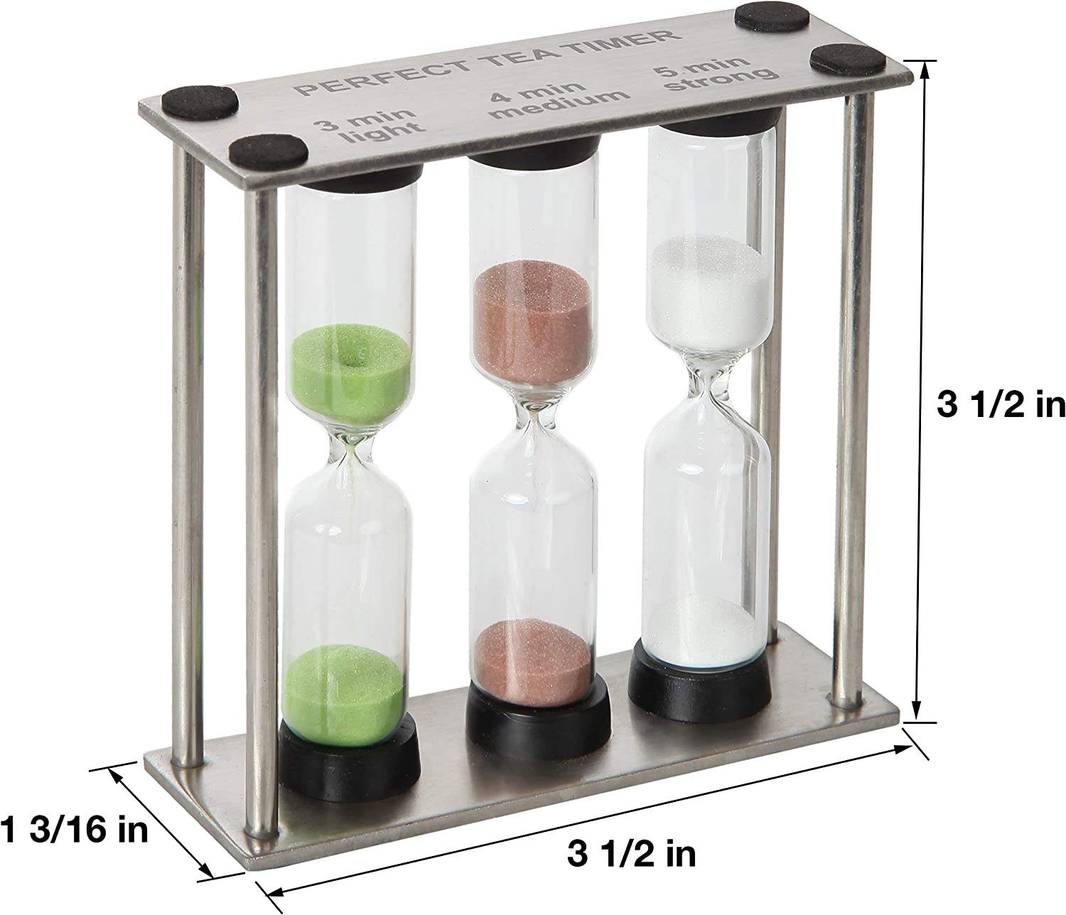 Perfekter 3-in-1-Teetimer, inklusive 3-, 4- und 5-Minuten-Sanduhr-Timer, zum Zubereiten von Tee oder zum Halten der Zeit in der Küche