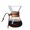 Heiße verkaufende Kaffeemaschine zum Übergießen, Karaffe aus Borosilikatglas mit papierlosem Edelstahl-Kaffeetropf und Holzhülle